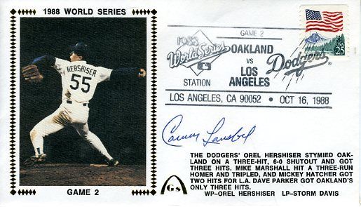 Carney Lansford 88 World Series Signed Jsa Cert Sticker Fdc Authentic Autograph