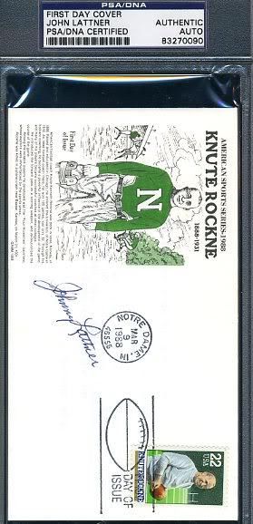 Johnny Lattner Heisman Signed Psa/dna 1988 Fdc Autograph