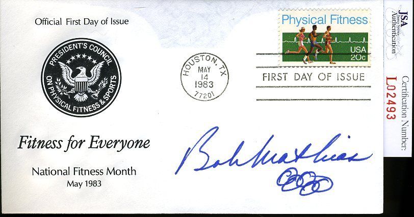 Bob Mathias Jsa Authenticated Signed Fdc Autograph
