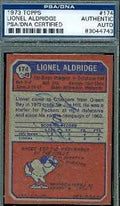 Lionel Aldridge Autograph 1973 Topps Signed Psa/dna Authentic