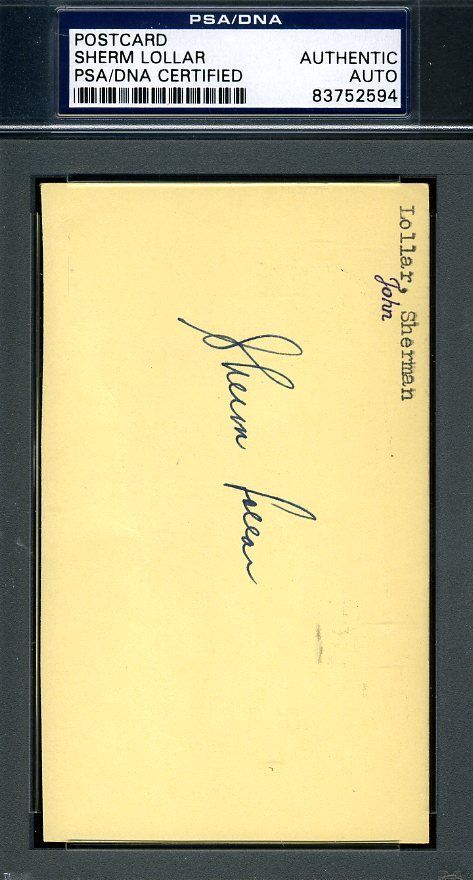Sherm Lollar Psa/dna Authentic Signed 1952 Gpc Postcard Autograph