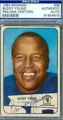 Buddy Young D.83 Signed 1954 Bowman Psa/dna Autograph Authentic