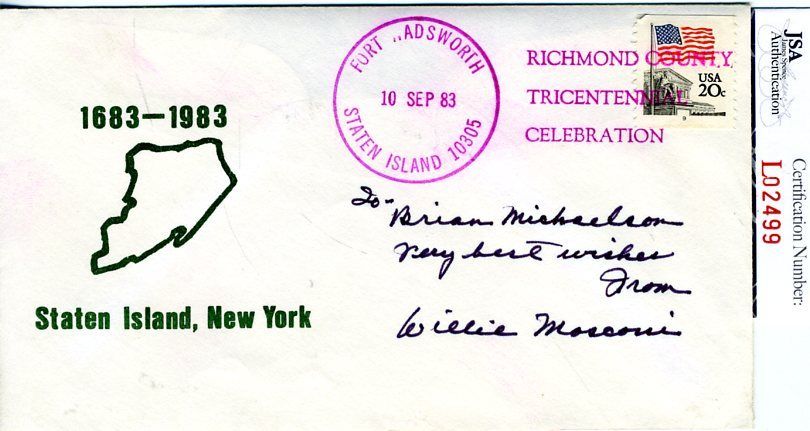 Willie Mosconi Billiards Jsa Authenticated Signed 1983 Fdc Autograph