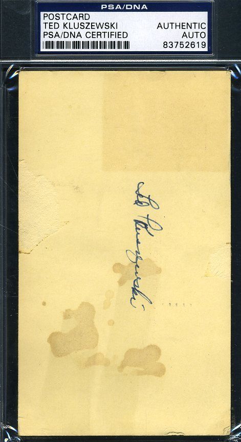 Ted Kluszewski Psa/dna Authentic Signed 1952 Gpc Postcard Autograph