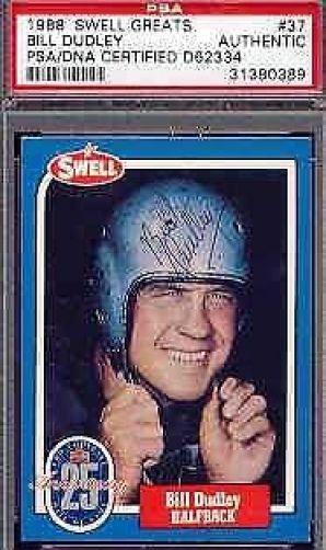 Bill Dudley Signed 1988 Swell Greats Psa/dna Slabbed Authentic
