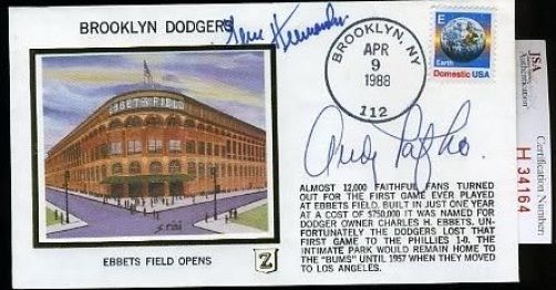 Andy Pafko Gene Hermanski Signed Jsa Certed Brooklyn Dodgers Fdc Autograph