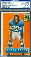 Buddy Young D.83 Signed 1956 Topps Psa/dna Autograph Authentic