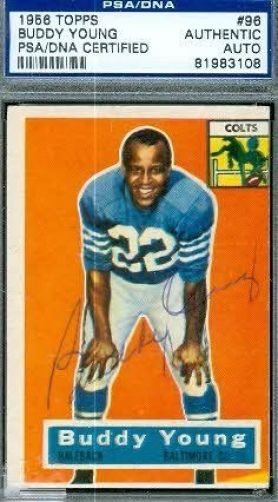 Buddy Young D.83 Signed 1956 Topps Psa/dna Autograph Authentic