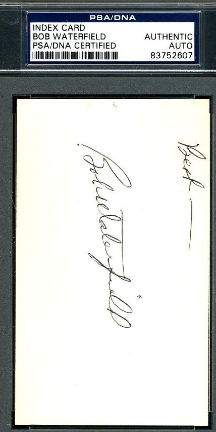 Bob Waterfield Psa/dna Authenticated Signed 3x5 Index Card Autograph