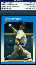 Dave Dravecky Signed Psa/dna 1987 Fleer Autograph Authentic