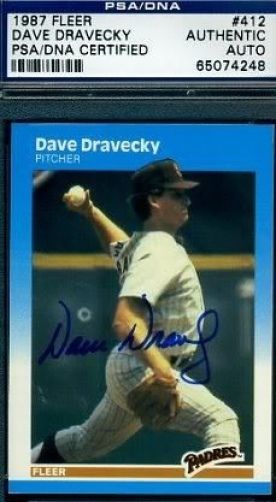 Dave Dravecky Signed Psa/dna 1987 Fleer Autograph Authentic
