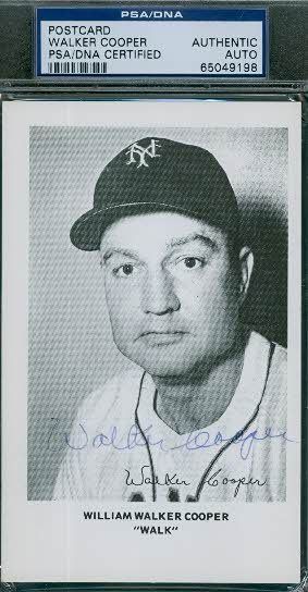 Walker Cooper Autograph Photo Postcard Psa/dna Signed