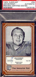 Joe Schmidt Signed 1975 Fleer Immortal Roll Psa/dna Autograph Authentic