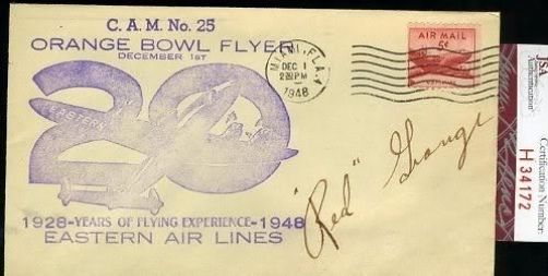 Red Grange Vintage 1948 Signed Jsa Certed Fdc Autograph Authentic