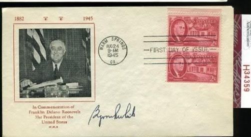 Byron Whizzer White Signed Jsa Certed 1945 Fdc Autograph Authentic