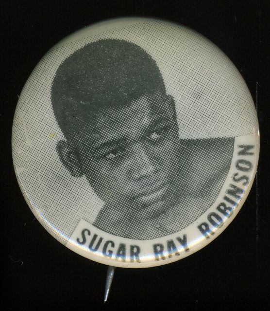 Sugar Ray Robinson Pin Back 1 1/2 From Actual Sept 12 1951 Fight Vs Randy Turpin