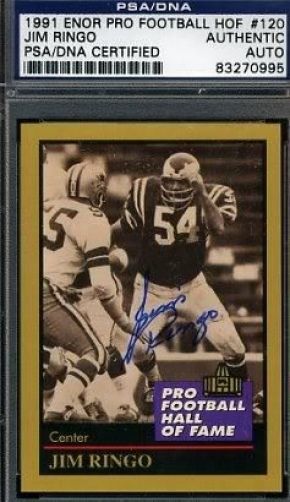 Jim Ringo Psa/dna Signed 1991 Enor Autograph Authentic
