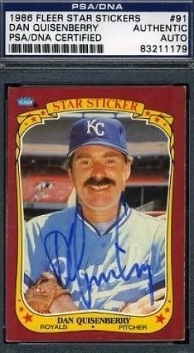 Dan Quisenberry 1986 Fleer Signed Psa/dna Autograph Authentic