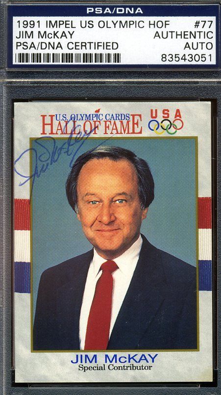 Jim Mckay Signed Psa/dna Certified 1991 Olympics Authentic Autograph