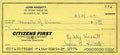Buddy Hassett Dodgers Signed Jsa Cert Sticker Personal Check Authentic Autograph