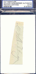 Willard Hershberger D 1940 Autograph 3x5 Cut Psa/dna