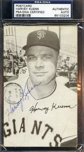Harvey Kuenn Signed Psa/dna 1965 Gpc Photo Postcard Autograph Authentic