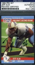 Jeff Alm D.95 Signed Psa/dna 1990 Pro Set Autograph Authentic