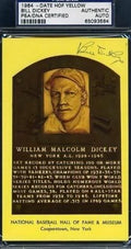 Bill Dickey Signed Psa/dna Gold Hof Plaque Autograph Authentic