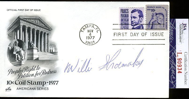 Willie Shoemaker Jsa Authenticated Autograph 1977 Fdc Signed