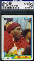 Coy Bacon D.08 Signed Psa/dna 1981 Topps Authentic Autograph