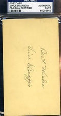 Vince Dimaggio Psa/dna 1949 Signed Gpc Gov`t Postcard Autograph Authentic