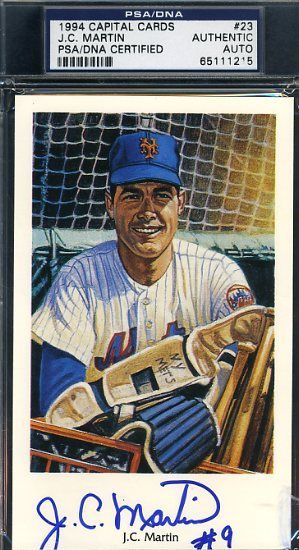 Jc Martin Signed Psa/dna 1994 1969 Ron Lewis Ny Mets Authentic Autograph