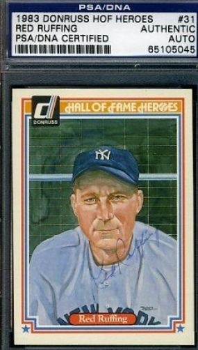 Red Ruffing Rare Signed Psa/dna 1983 Donruss Psa/dna Certified Autograph