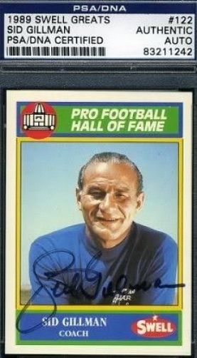 Sid Gillman Signed Psa/dna 1990 Swell Greats Hof Autograph Authentic