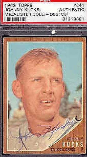 1962 Topps #241 Johnny Kucks Signed Psa/dna Autograph Authentic