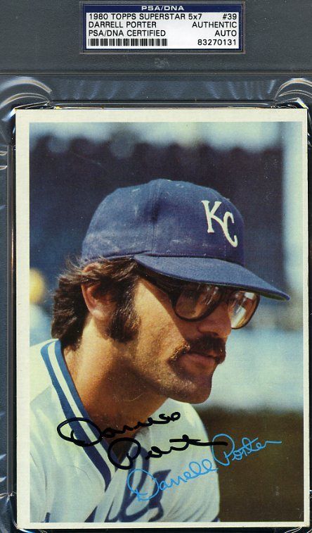 Darrell Porter Psa/dna Signed 1980 Topps 5x7 Autograph