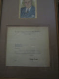 Ford Frick Signed Framed Content Letter Jsa