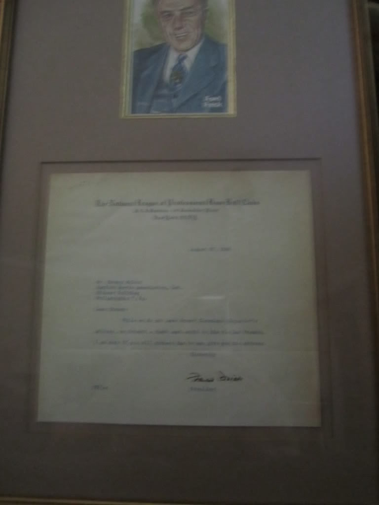 Ford Frick Signed Framed Content Letter Jsa