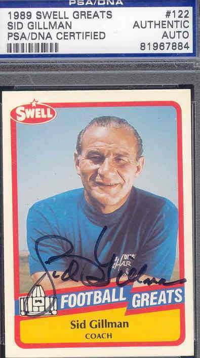 Sid Gillman Signed 1989 Swell Psa/dna Autograph