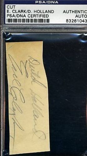Dutch Holland Ed Clark D.38 Rare Signed Psa/dna Cut Autograph Authentic