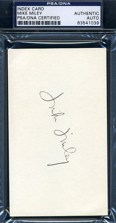 Mike Miley Lsu D.78 Psa/dna Certfied Signed 3x5 Index Card Authentic Autograph