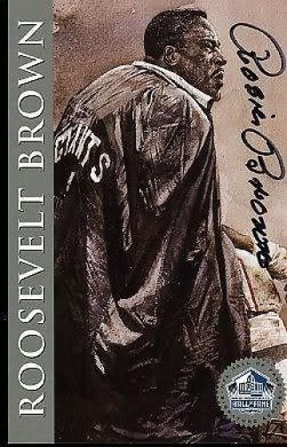 Roosevelt Brown Signed Jsa 1998 Hof Signature Series Authentic