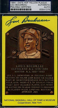 Lou Boudreau Psa/dna Signed Gold Hof Plaque Authentic Autograph
