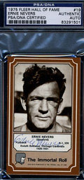 Ernie Nevers Rare Signed Psa/dna 1975 Fleer Immortal Roll Set Break Autograph