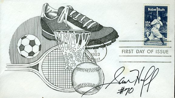Sam Huff Signed Jsa Cert Sticker Fdc Authentic Autograph