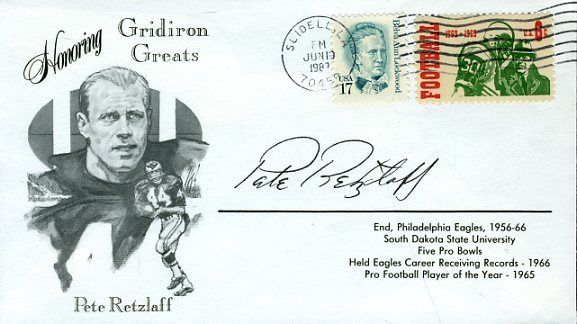 Pete Retzlaff Eagles Signed Jsa Cert Sticker Fdc Authentic Autograph
