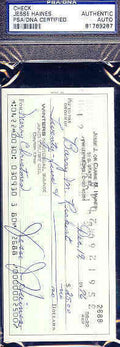 Jesse Haines Signed Check Psa/dna Slabbed Autograph