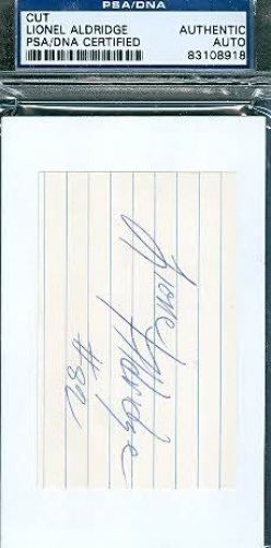 Lionel Alridge Autograph 3x5 Index Cut Psa/dna Signed Authentic
