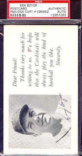 Ken Boyer Signed Psa/dna 1955 Photo Dear Friend Team Postcard