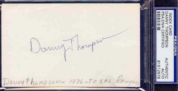 Danny Thompson D.76 Signed 3x5 Index Psa/dna Slabbed
